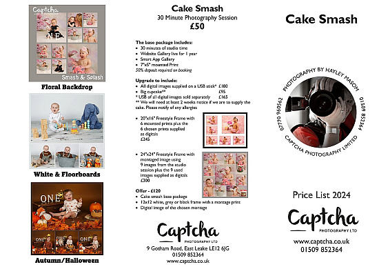 Cake Smash Price List