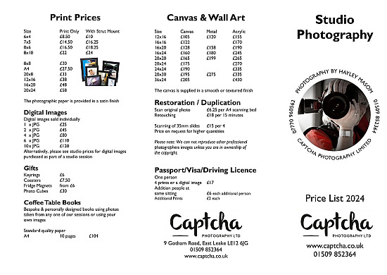 Studio Price Lists